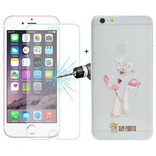 ENKAY Hat-Prince 2 in 1 Creative Character Pattern Transparent TPU Protective Case + 0.26mm 9H+ Surface Hardness 2.5D Explosion-proof Tempered Glass Film for iPhone 6 Plus & 6s Plus