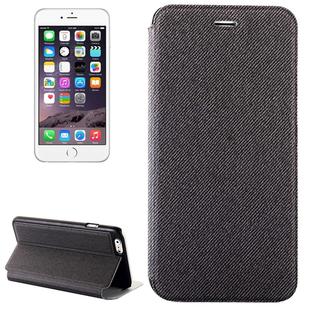 Denim Texture Horizontal Flip Leather Case with Holder for iPhone 6 Plus & 6S Plus(Grey)