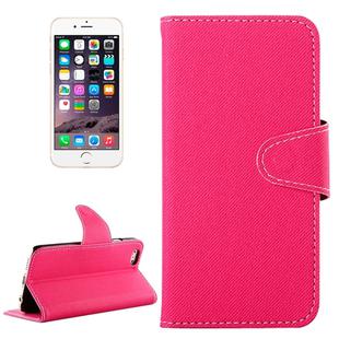 Denim Texture Horizontal Flip Magnetic Buckle Leather Case with Card Slots & Holder for iPhone 6 Plus & 6S Plus(Magenta)