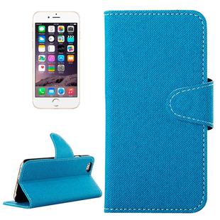 Denim Texture Horizontal Flip Magnetic Buckle Leather Case with Card Slots & Holder for iPhone 6 Plus & 6S Plus(Blue)