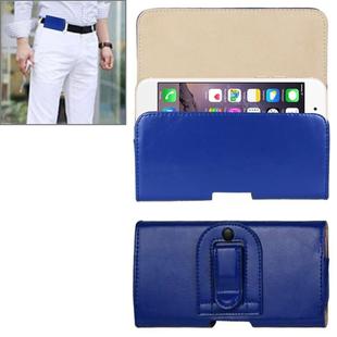 Crazy Horse Texture Horizontal Style Leather Waist Bag for iPhone 6 Plus & 6S Plus / Galaxy Note 4 / Note 3 / Note 2 / A5 & A3(Dark Blue)