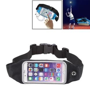 Waterproof Sports Waist Bag Pouch with Earphone Hole for iPhone 6 Plus & 6s Plus(Black)