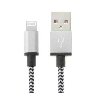2m Woven Style 8 Pin to USB Sync Data / Charging Cable(Silver)