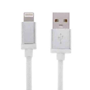 Net Style Metal Head USB to 8 Pin Data / Charger Cable, Cable Length: 25cm(White)