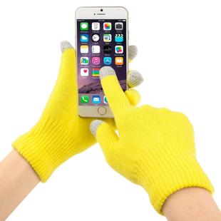 Three Fingers Touch Screen Winter Warm Touch Gloves, Size: 21*13cm, For iPhone, Galaxy, Huawei, Xiaomi, HTC, Sony, LG and other Touch Screen Devices(Yellow)