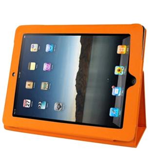 High Quality Leather Case with Holder for iPad 2(Orange)