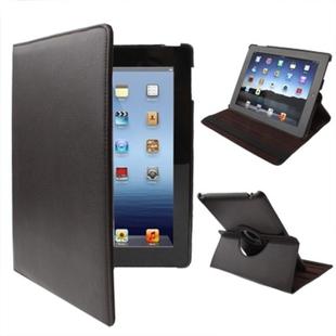 360 Degree Rotatable PU Leather Case with Sleep / Wake-up Function & Holder for New iPad (iPad 3) / iPad 2 / iPad 4, Coffee(Coffee)