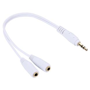Aux Audio Cable Headphone Earphone Splitter Adapter, Compatible with Phones, Tablets, Headphones, MP3 Player, Car/Home Stereo & More(White)