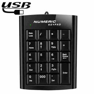 Mini USB Numeric keyboard with 19 keys(Black)
