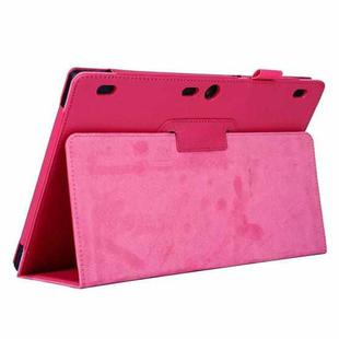 Litchi Texture Horizontal Flip Solid Color Leather Case with Two-Folding Holder for Lenovo Tab2 A10-70(Magenta)