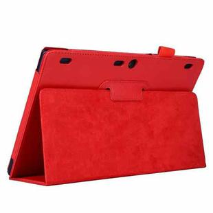 Litchi Texture Horizontal Flip Solid Color Leather Case with Two-Folding Holder for Lenovo Tab2 A10-70(Red)