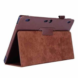 Litchi Texture Horizontal Flip Solid Color Leather Case with Two-Folding Holder for Lenovo Tab2 A10-70(Brown)