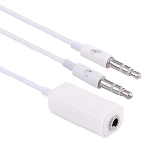 3.5mm Female to 3.5mm Male Microphone Jack + 3.5mm Male Earphone Jack Adapter Cable for Apple Computer, Length: 78cm(White)