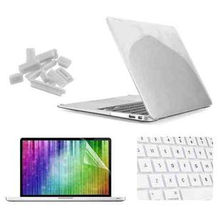 ENKAY for MacBook Air 11.6 inch (US Version) / A1370 / A1465 4 in 1 Crystal Hard Shell Plastic Protective Case with Screen Protector & Keyboard Guard & Anti-dust Plugs(White)