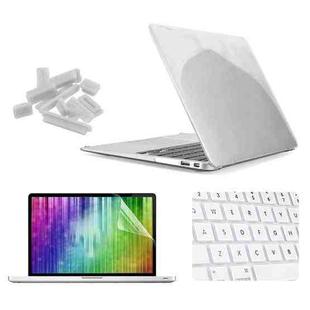 ENKAY for MacBook Air 13.3 inch (US Version) / A1369 / A1466 4 in 1 Crystal Hard Shell Plastic Protective Case with Screen Protector & Keyboard Guard & Anti-dust Plugs(White)