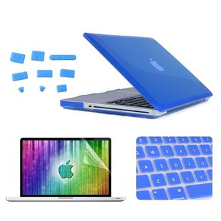 ENKAY for MacBook Pro 13.3 inch (US Version) / A1278 4 in 1 Crystal Hard Shell Plastic Protective Case with Screen Protector & Keyboard Guard & Anti-dust Plugs(Dark Blue)