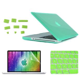 ENKAY for MacBook Pro 13.3 inch (US Version) / A1278 4 in 1 Crystal Hard Shell Plastic Protective Case with Screen Protector & Keyboard Guard & Anti-dust Plugs(Green)