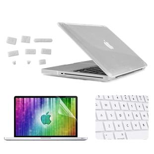 ENKAY for MacBook Pro 13.3 inch (US Version) / A1278 4 in 1 Crystal Hard Shell Plastic Protective Case with Screen Protector & Keyboard Guard & Anti-dust Plugs(White)