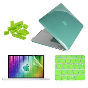 ENKAY for MacBook Pro Retina 13.3 inch (US Version) / A1425 / A1502 4 in 1 Crystal Hard Shell Plastic Protective Case with Screen Protector & Keyboard Guard & Anti-dust Plugs(Green)