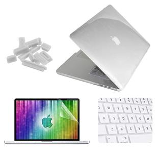 ENKAY for MacBook Pro Retina 15.4 inch (US Version) / A1398 4 in 1 Crystal Hard Shell Plastic Protective Case with Screen Protector & Keyboard Guard & Anti-dust Plugs(White)