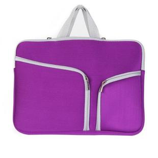 Double Pocket Zip Handbag Laptop Bag for Macbook Pro 15 inch(Purple)