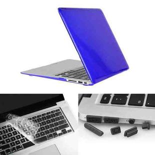 ENKAY for Macbook Air 11.6 inch (US Version) / A1370 / A1465 Hat-Prince 3 in 1 Crystal Hard Shell Plastic Protective Case with Keyboard Guard & Port Dust Plug(Dark Blue)