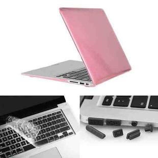 ENKAY for Macbook Air 11.6 inch (US Version) / A1370 / A1465 Hat-Prince 3 in 1 Crystal Hard Shell Plastic Protective Case with Keyboard Guard & Port Dust Plug(Pink)