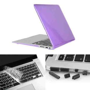 ENKAY for Macbook Air 11.6 inch (US Version) / A1370 / A1465 Hat-Prince 3 in 1 Crystal Hard Shell Plastic Protective Case with Keyboard Guard & Port Dust Plug(Purple)