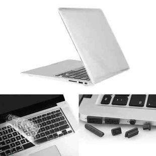 ENKAY for Macbook Air 11.6 inch (US Version) / A1370 / A1465 Hat-Prince 3 in 1 Crystal Hard Shell Plastic Protective Case with Keyboard Guard & Port Dust Plug(White)