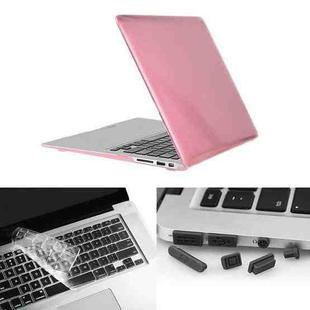 ENKAY for Macbook Air 13.3 inch (US Version) / A1369 / A1466 Hat-Prince 3 in 1 Crystal Hard Shell Plastic Protective Case with Keyboard Guard & Port Dust Plug(Pink)