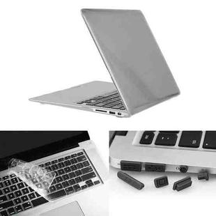 ENKAY for Macbook Air 13.3 inch (US Version) / A1369 / A1466 Hat-Prince 3 in 1 Crystal Hard Shell Plastic Protective Case with Keyboard Guard & Port Dust Plug(Grey)