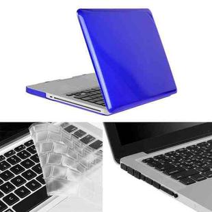 ENKAY for Macbook Pro 13.3 inch (US Version) / A1278 Hat-Prince 3 in 1 Crystal Hard Shell Plastic Protective Case with Keyboard Guard & Port Dust Plug(Dark Blue)