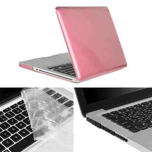 ENKAY for Macbook Pro 13.3 inch (US Version) / A1278 Hat-Prince 3 in 1 Crystal Hard Shell Plastic Protective Case with Keyboard Guard & Port Dust Plug(Pink)