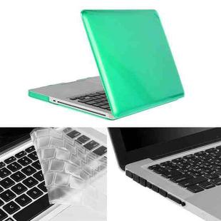 ENKAY for Macbook Pro 13.3 inch (US Version) / A1278 Hat-Prince 3 in 1 Crystal Hard Shell Plastic Protective Case with Keyboard Guard & Port Dust Plug(Green)