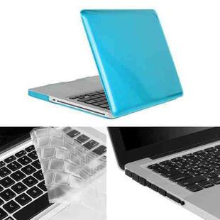 ENKAY for Macbook Pro 13.3 inch (US Version) / A1278 Hat-Prince 3 in 1 Crystal Hard Shell Plastic Protective Case with Keyboard Guard & Port Dust Plug(Blue)