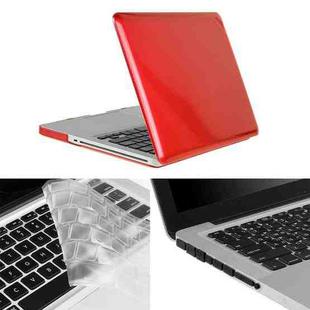 ENKAY for Macbook Pro 13.3 inch (US Version) / A1278 Hat-Prince 3 in 1 Crystal Hard Shell Plastic Protective Case with Keyboard Guard & Port Dust Plug(Red)