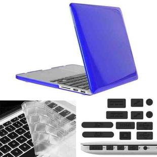 ENKAY for Macbook Pro Retina 13.3 inch (US Version) / A1425 / A1502 Hat-Prince 3 in 1 Crystal Hard Shell Plastic Protective Case with Keyboard Guard & Port Dust Plug(Dark Blue)