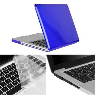 ENKAY for Macbook Pro 15.4 inch (US Version) / A1286 Hat-Prince 3 in 1 Crystal Hard Shell Plastic Protective Case with Keyboard Guard & Port Dust Plug(Dark Blue)