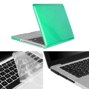 ENKAY for Macbook Pro 15.4 inch (US Version) / A1286 Hat-Prince 3 in 1 Crystal Hard Shell Plastic Protective Case with Keyboard Guard & Port Dust Plug(Green)