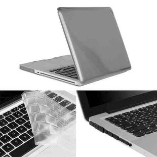 ENKAY for Macbook Pro 15.4 inch (US Version) / A1286 Hat-Prince 3 in 1 Crystal Hard Shell Plastic Protective Case with Keyboard Guard & Port Dust Plug(Grey)