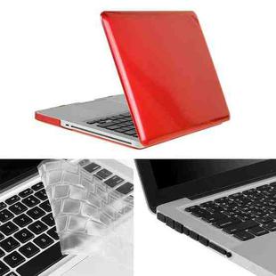 ENKAY for Macbook Pro 15.4 inch (US Version) / A1286 Hat-Prince 3 in 1 Crystal Hard Shell Plastic Protective Case with Keyboard Guard & Port Dust Plug(Red)