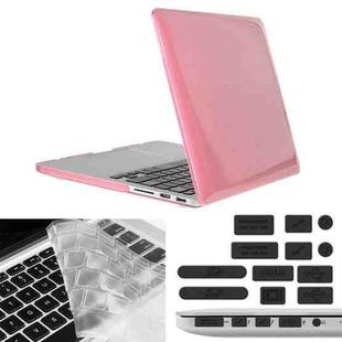 ENKAY for Macbook Pro Retina 15.4 inch (US Version) / A1398 Hat-Prince 3 in 1 Crystal Hard Shell Plastic Protective Case with Keyboard Guard & Port Dust Plug(Pink)