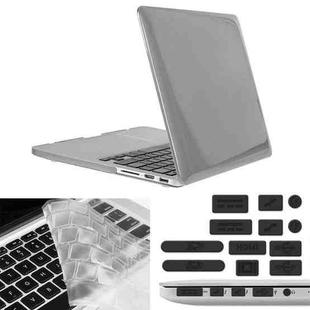 ENKAY for Macbook Pro Retina 15.4 inch (US Version) / A1398 Hat-Prince 3 in 1 Crystal Hard Shell Plastic Protective Case with Keyboard Guard & Port Dust Plug(Grey)