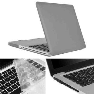 ENKAY for Macbook Pro 13.3 inch (US Version) / A1278 Hat-Prince 3 in 1 Frosted Hard Shell Plastic Protective Case with Keyboard Guard & Port Dust Plug(Grey)