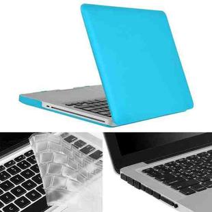 ENKAY for Macbook Pro 13.3 inch (US Version) / A1278 Hat-Prince 3 in 1 Frosted Hard Shell Plastic Protective Case with Keyboard Guard & Port Dust Plug(Blue)