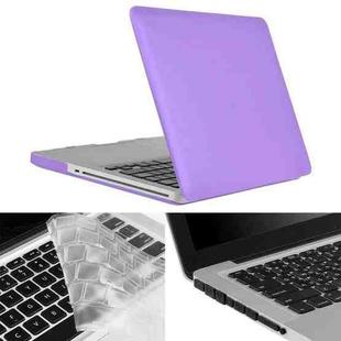 ENKAY for Macbook Pro 13.3 inch (US Version) / A1278 Hat-Prince 3 in 1 Frosted Hard Shell Plastic Protective Case with Keyboard Guard & Port Dust Plug(Purple)