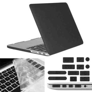 ENKAY for Macbook Pro Retina 13.3 inch (US Version) / A1425 / A1502 Hat-Prince 3 in 1 Frosted Hard Shell Plastic Protective Case with Keyboard Guard & Port Dust Plug(Black)