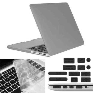 ENKAY for Macbook Pro Retina 13.3 inch (US Version) / A1425 / A1502 Hat-Prince 3 in 1 Frosted Hard Shell Plastic Protective Case with Keyboard Guard & Port Dust Plug(Grey)