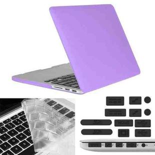 ENKAY for Macbook Pro Retina 13.3 inch (US Version) / A1425 / A1502 Hat-Prince 3 in 1 Frosted Hard Shell Plastic Protective Case with Keyboard Guard & Port Dust Plug(Purple)