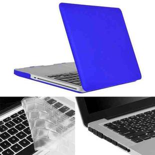 ENKAY for Macbook Pro 15.4 inch (US Version) / A1286 Hat-Prince 3 in 1 Frosted Hard Shell Plastic Protective Case with Keyboard Guard & Port Dust Plug(Dark Blue)